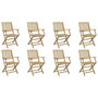 Voir la diapositive 2 : VIDAXL Chaises de jardin pliantes lot de 8 54,5x58x90 cm bois d'acacia
