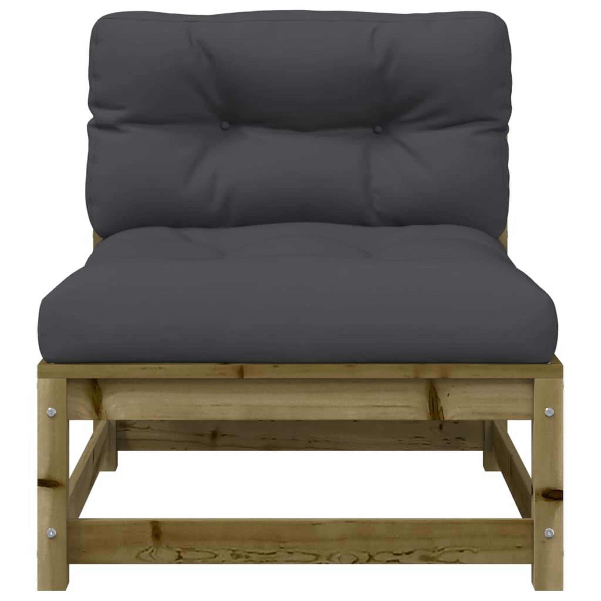 Voir la diapositive 5 : VIDAXL Canape de jardin sans accoudoirs et coussins bois pin impregne