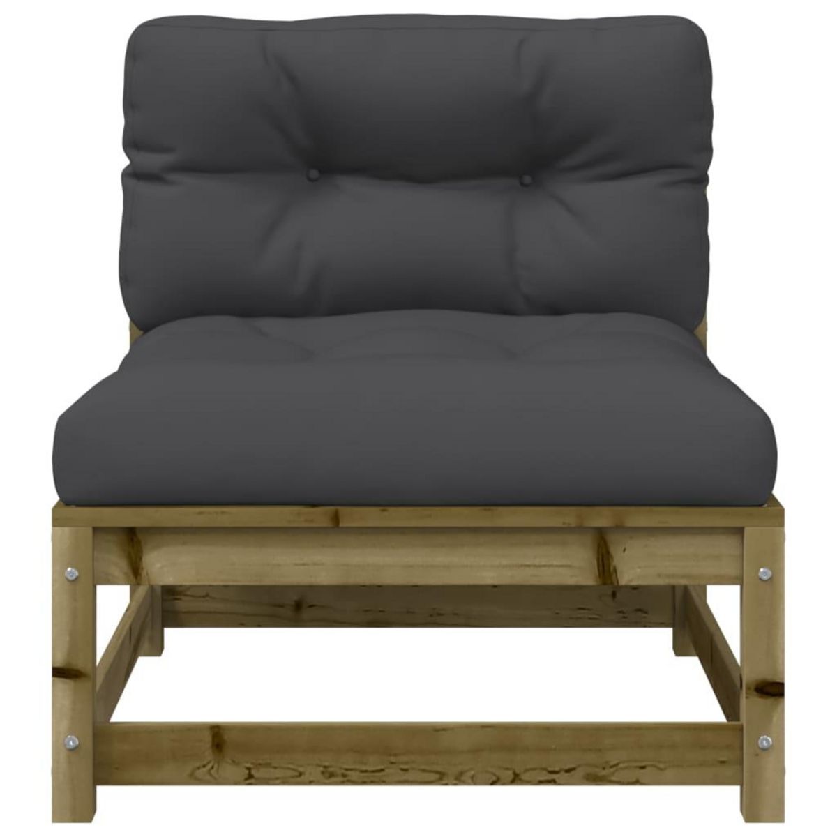 VIDAXL Canape de jardin sans accoudoirs et coussins bois pin impregne