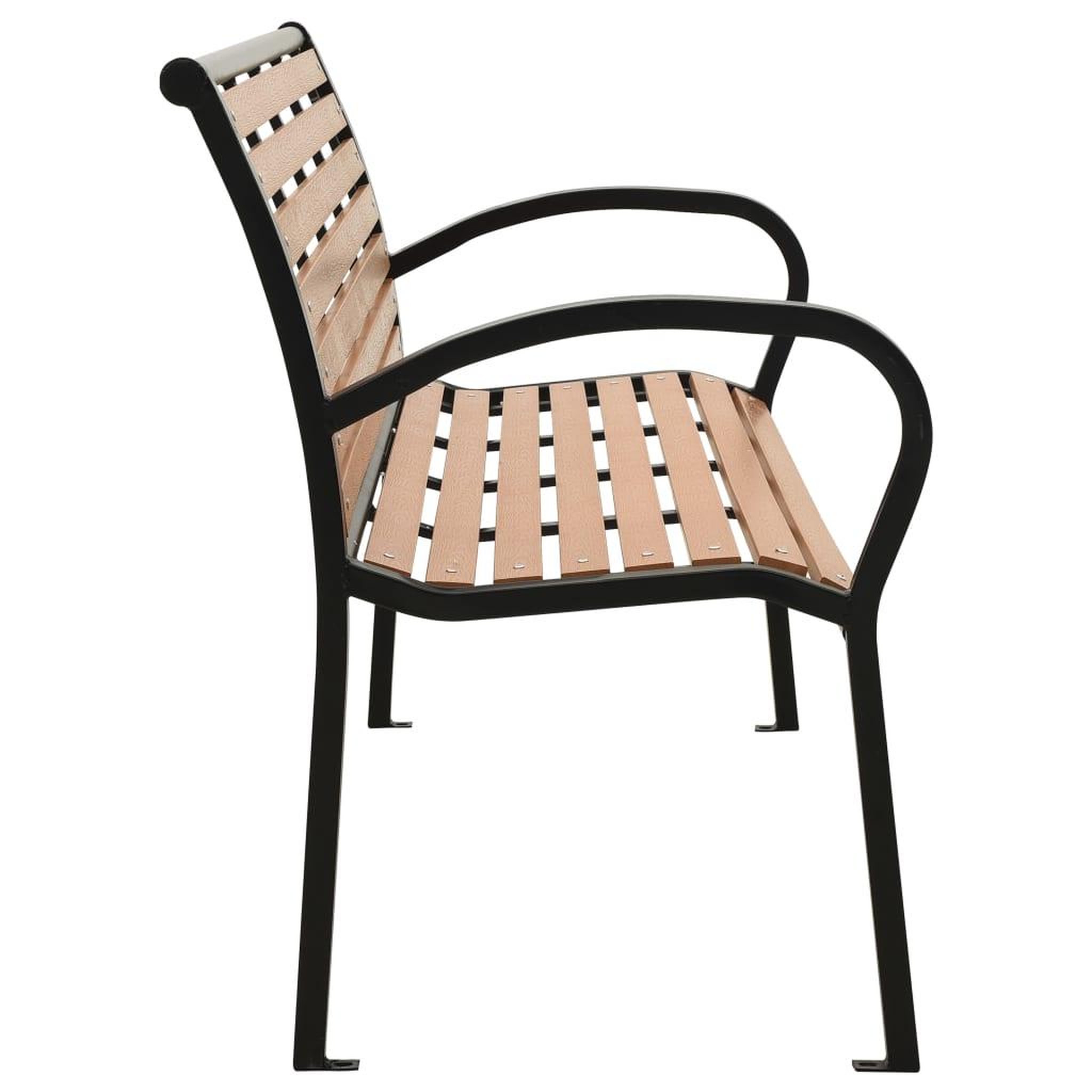 Voir la diapositive 3 : VIDAXL Banc de jardin Noir et marron 116 cm Acier et WPC