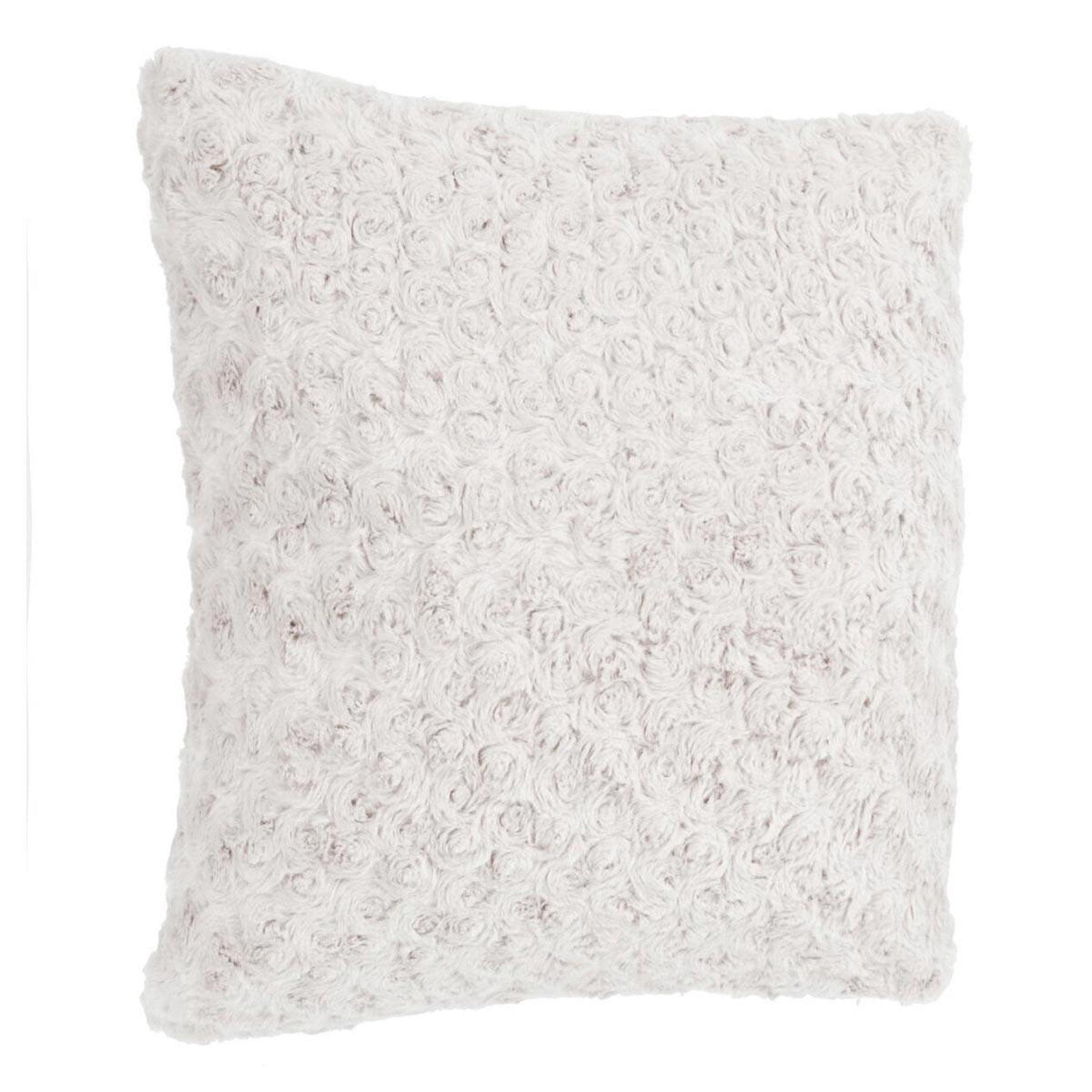 ATMOSPHERA Coussin imitation fourrure  bouclée  45x45cm écru