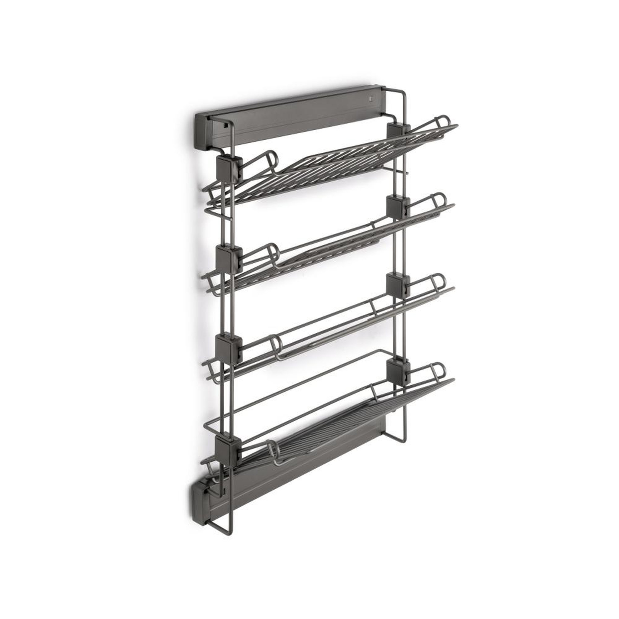 EMUCA SRL Porte-chaussures latéral coulissant pour placards et dressing Quartz -  Gauche -  Acier -  Titane