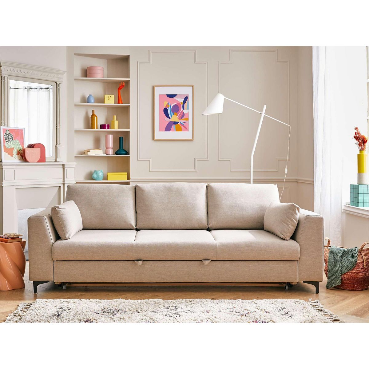 LISA DESIGN Tala - canapé 3 places - convertible - en tissu