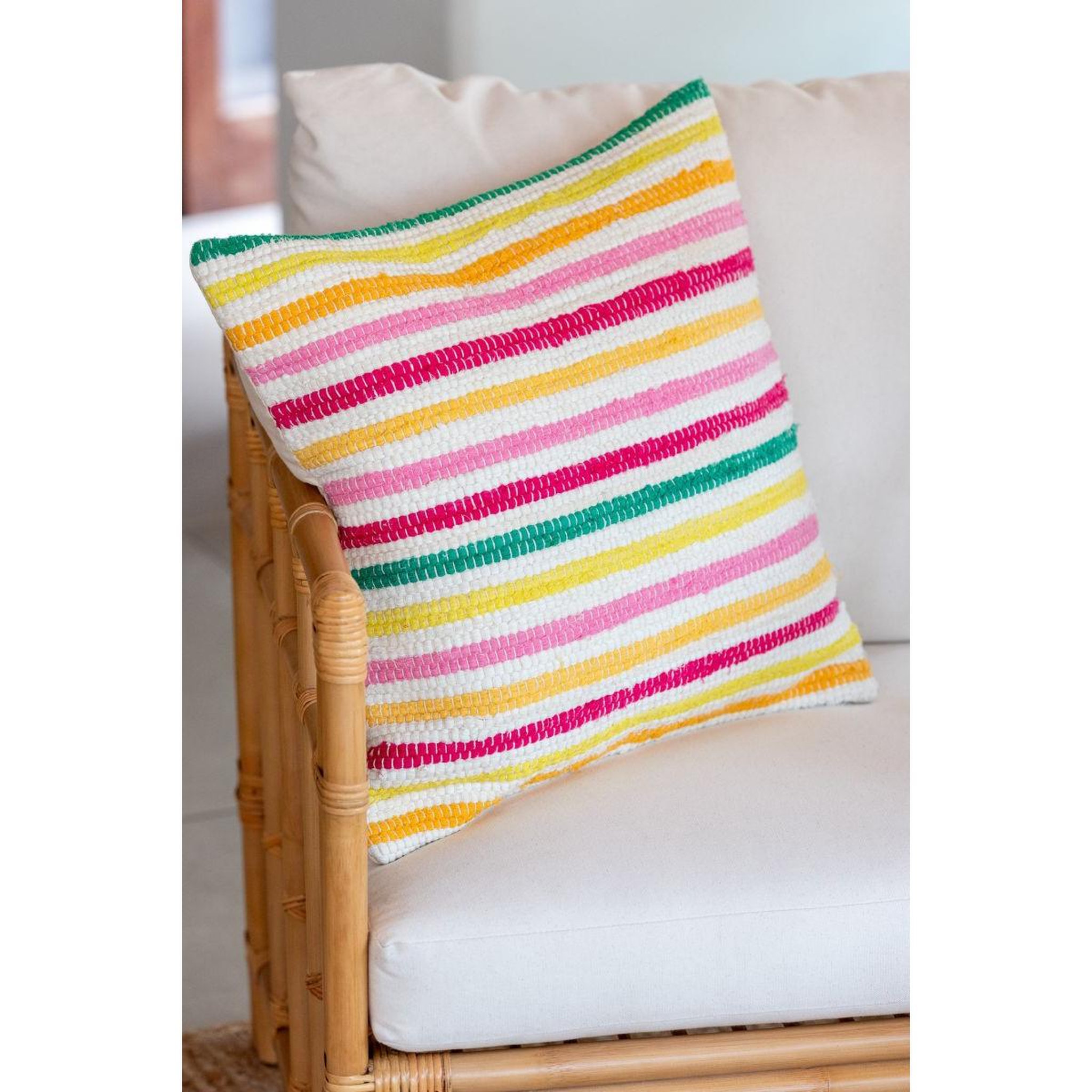 Voir la diapositive 4 : J-LINE Coussin déco en coton  cocoon  50x50cm multicolore