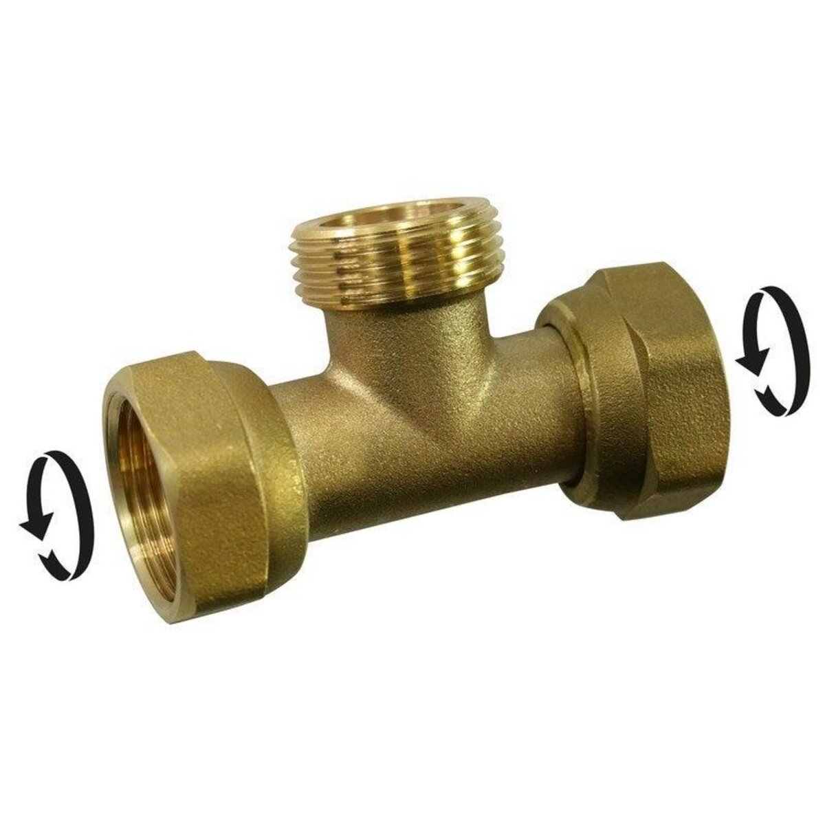 CENTRALE BRICO Té à visser laiton F 15 x 21 pour tube en cuivre