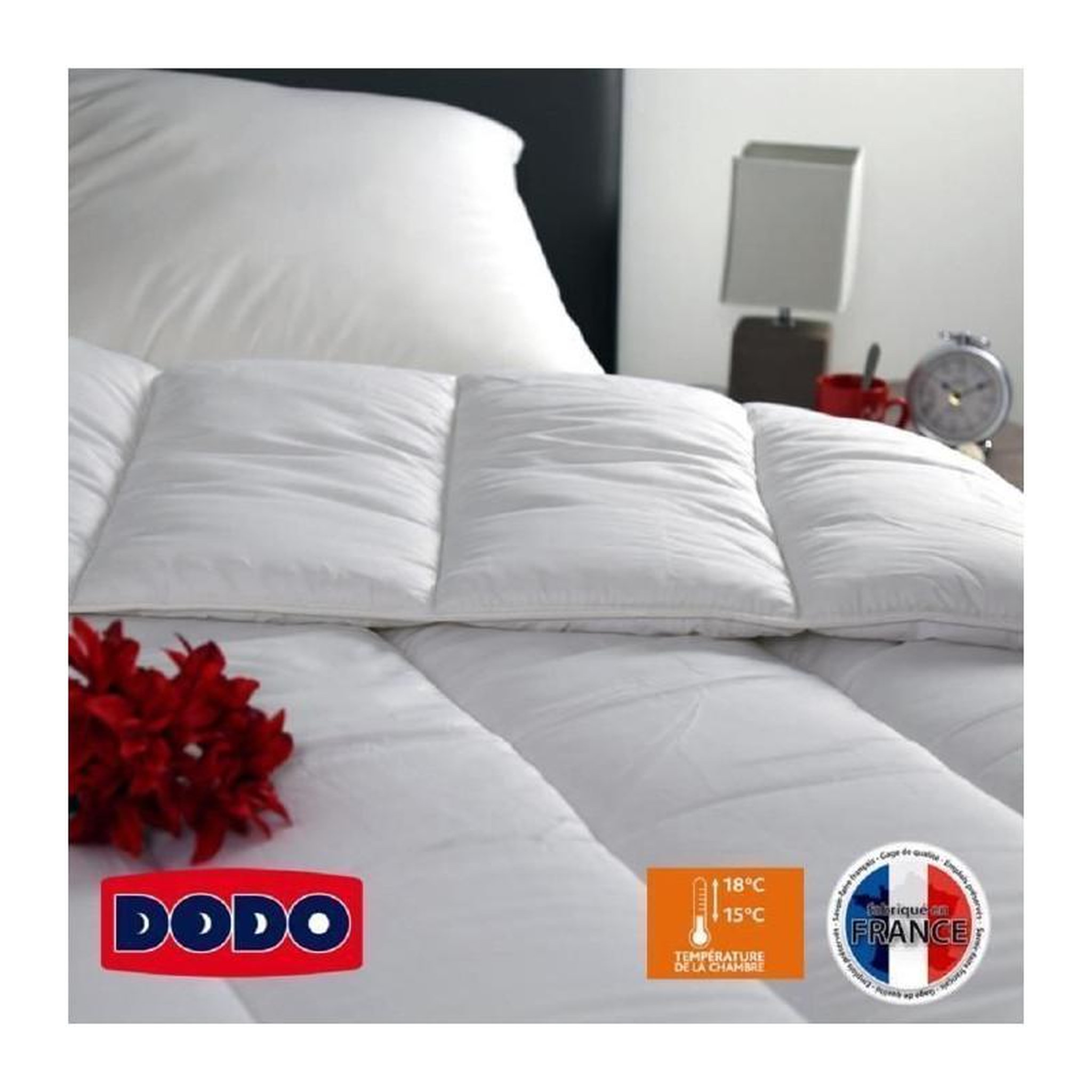 Voir la diapositive 2 : DODO DODO Couette chaude 400gr/m2 VANCOUVER 200x200 cm blanc