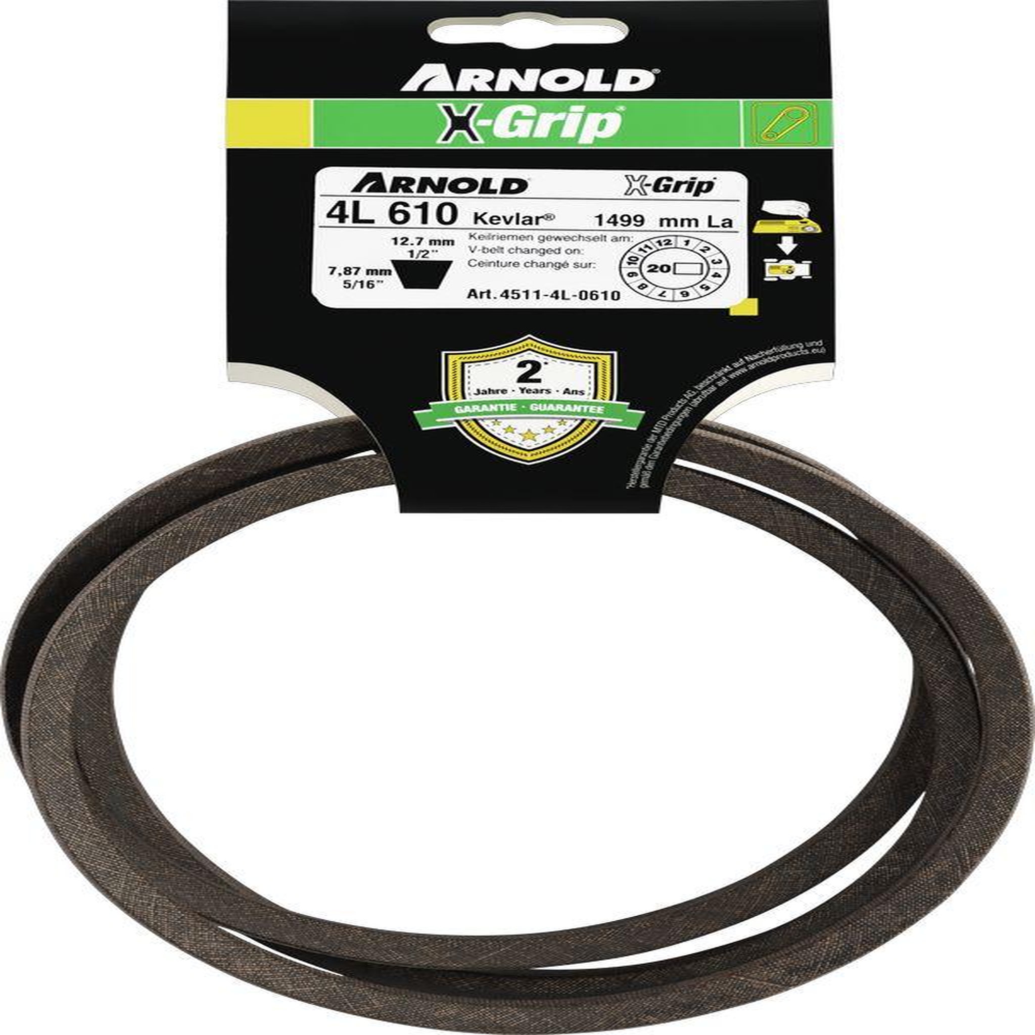 ARNOLD Courroie trapézoïdale x-grip v de type 4l610