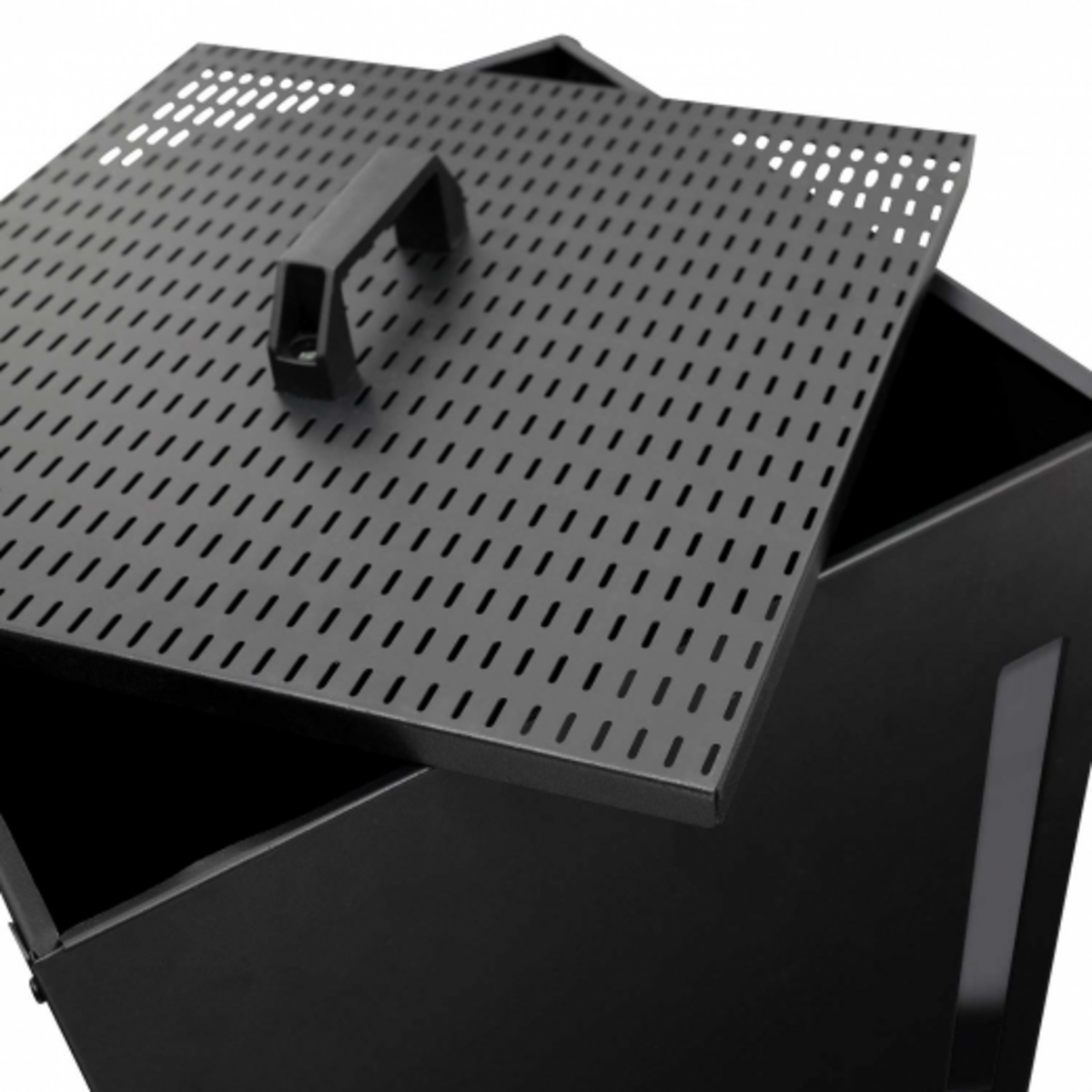 ID MARKET Réservoir à granulés 45 kg noir rangement à pellets 36 x 36 x 76 cm