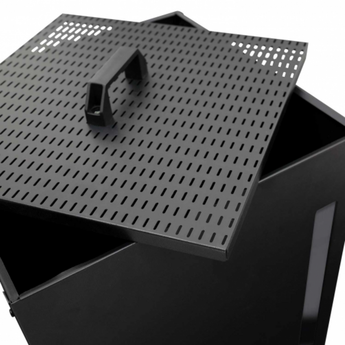 ID MARKET Réservoir à granulés 45 kg noir rangement à pellets 36 x 36 x 76 cm