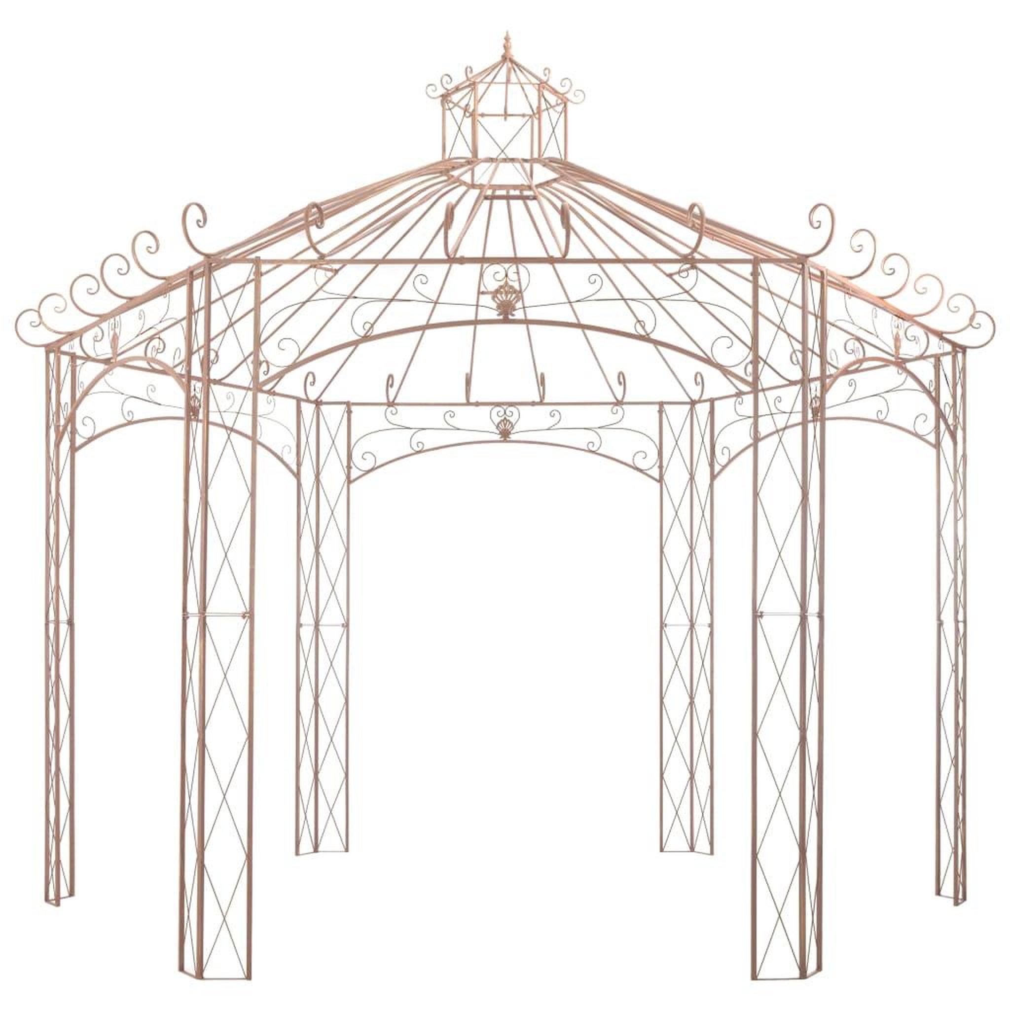 Voir la diapositive 2 : VIDAXL Pavillon de jardin marron antique 4 m fer