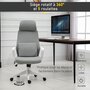 VINSETTO Vinsetto Chaise de bureau tissu fauteuil bureau massant coussin lombaire intégré hauteur réglable pivotante 360° gris