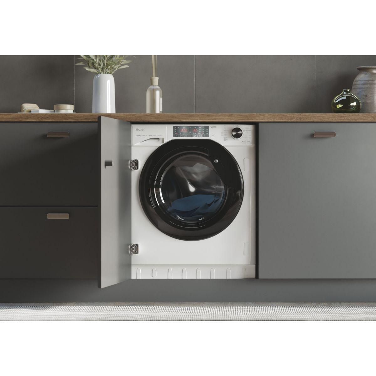 HAIER Lave linge séchant hublot encastrable HWD90B416FWB-FR