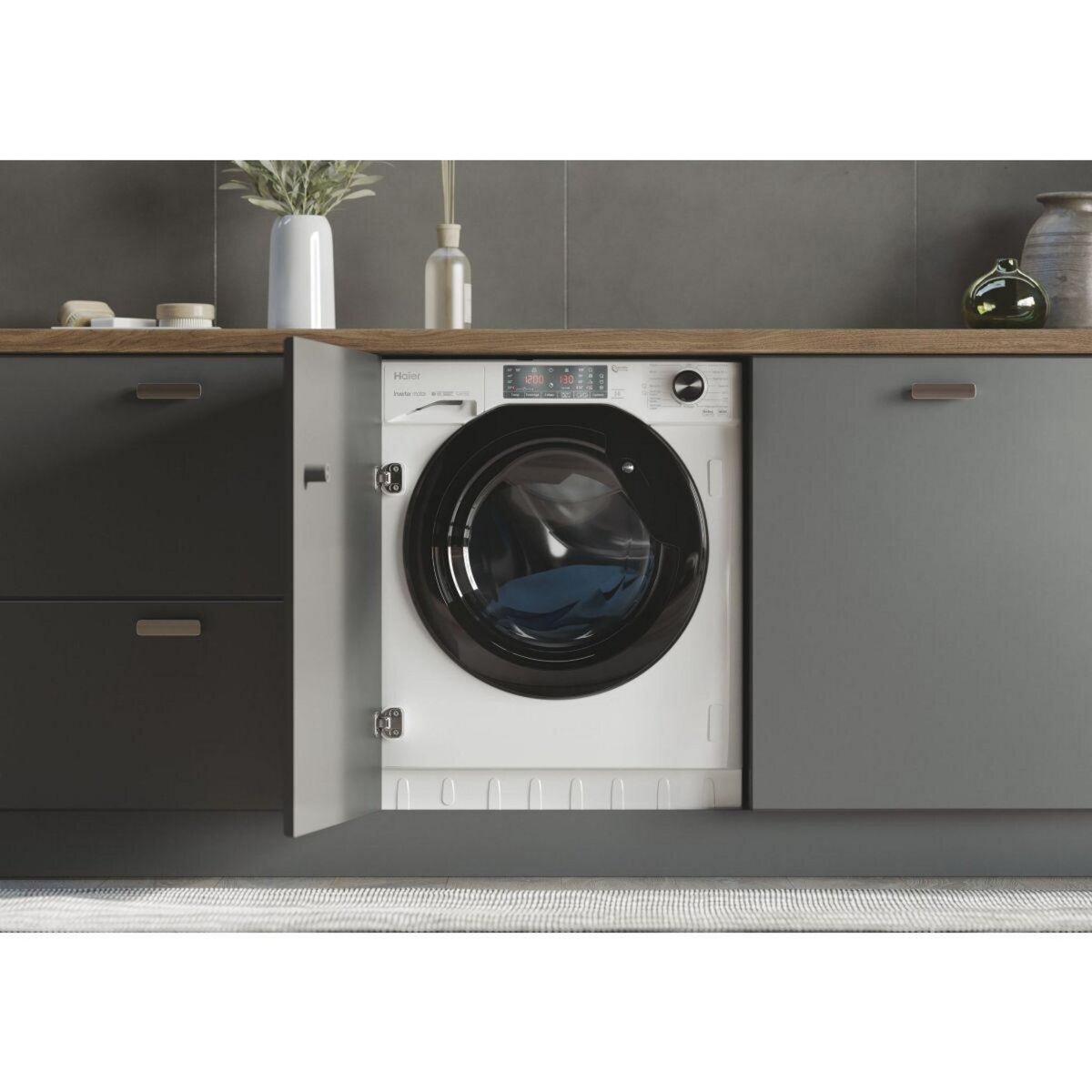 HAIER Lave linge séchant hublot encastrable HWD90B416FWB-FR