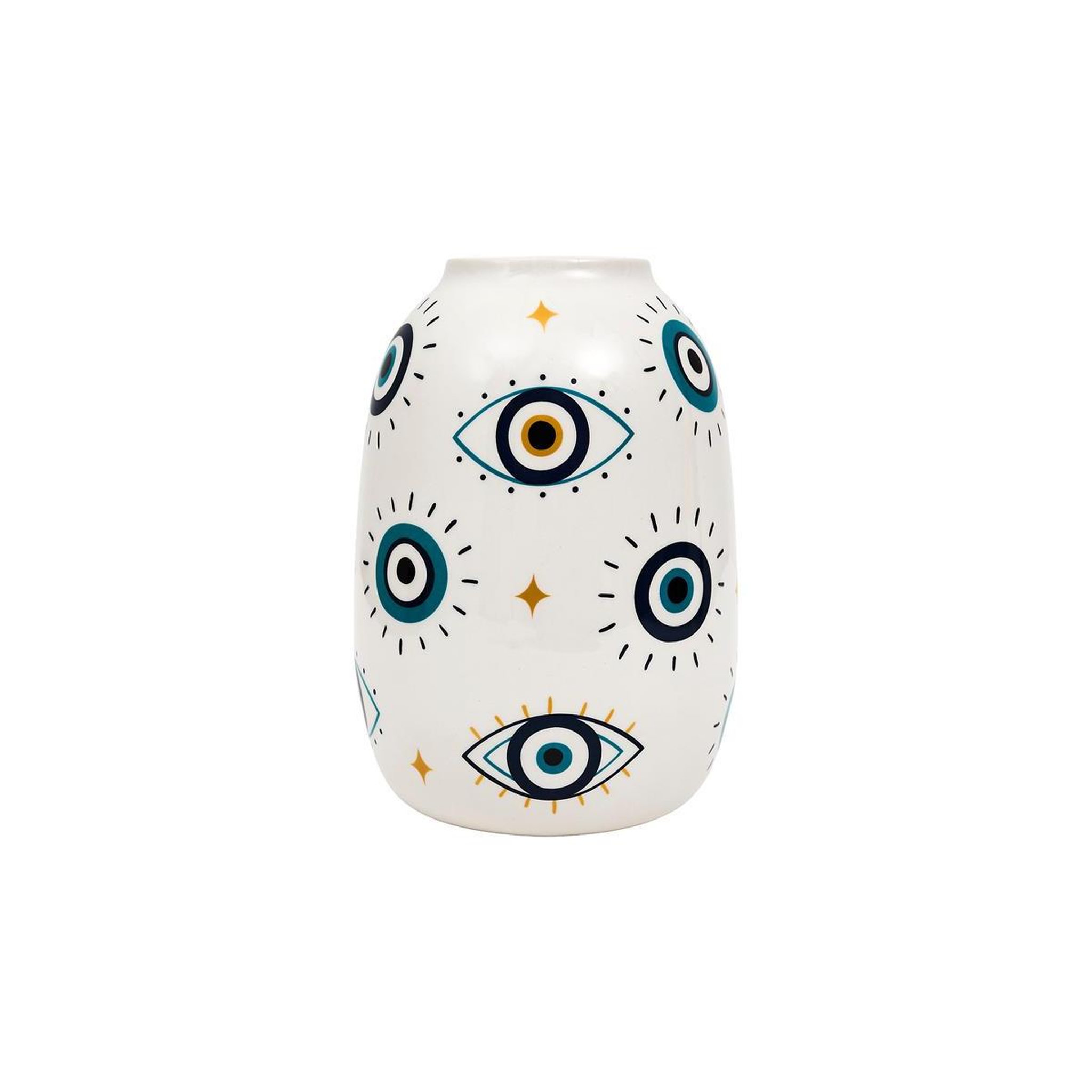 Voir la diapositive 2 : The Home Deco Factory Vase design  louxor  22cm bleu & blanc