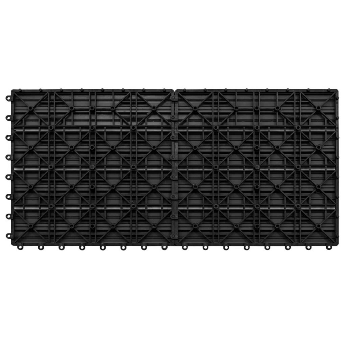VIDAXL Carreaux de terrasse 6 pcs WPC 60x30 cm 1,08 m^2 Noir