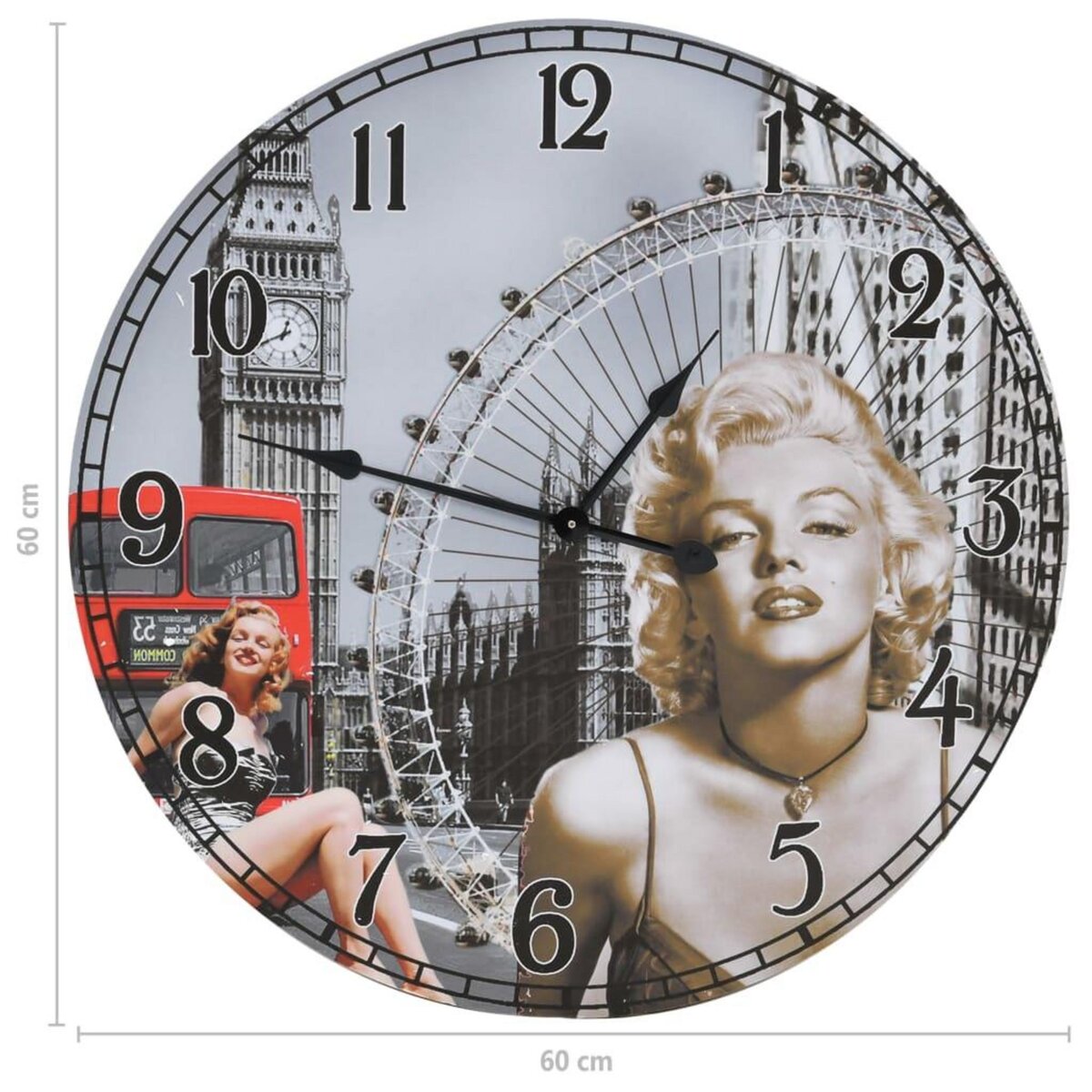 VIDAXL Horloge murale vintage 60 cm