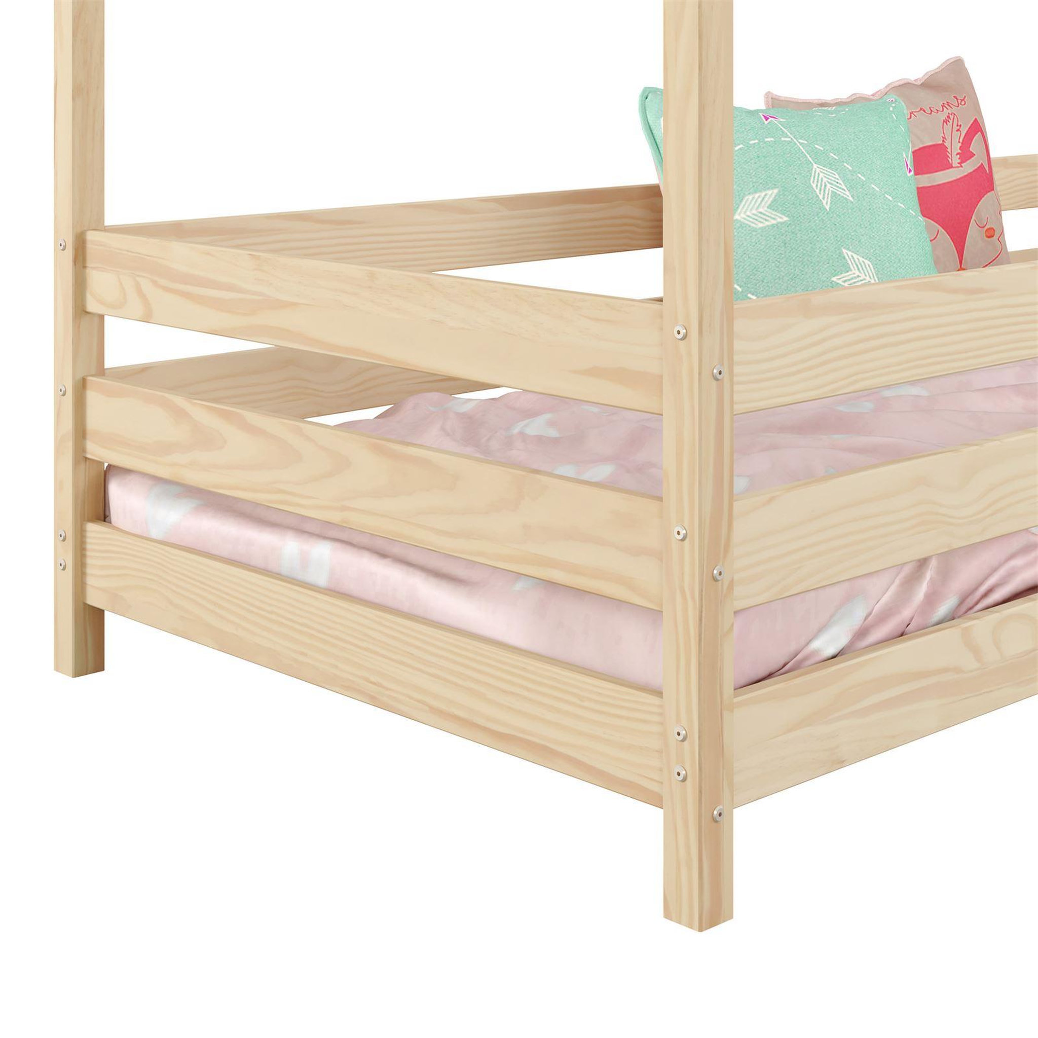 Voir la diapositive 5 : IDIMEX Lit cabane rena 90 x 200 cm, en pin massif
