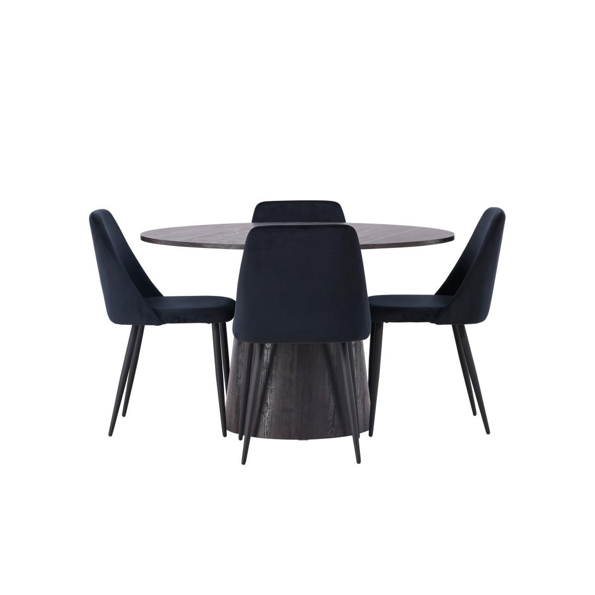 Voir la diapositive 2 : Paris Prix Ensemble table à manger & 4 chaises  lanzo & night  120cm noir & moka