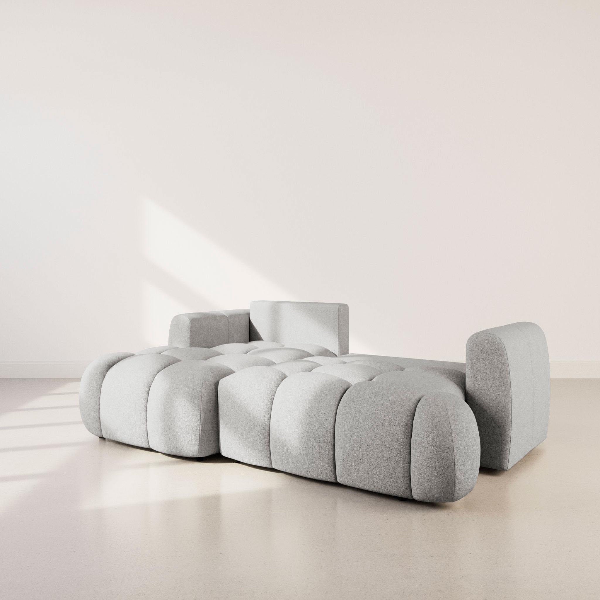 Voir la diapositive 4 : BEST MOBILIER Yulin - canapé d'angle gauche 4 places convertible avec coffre en tissu bouclette