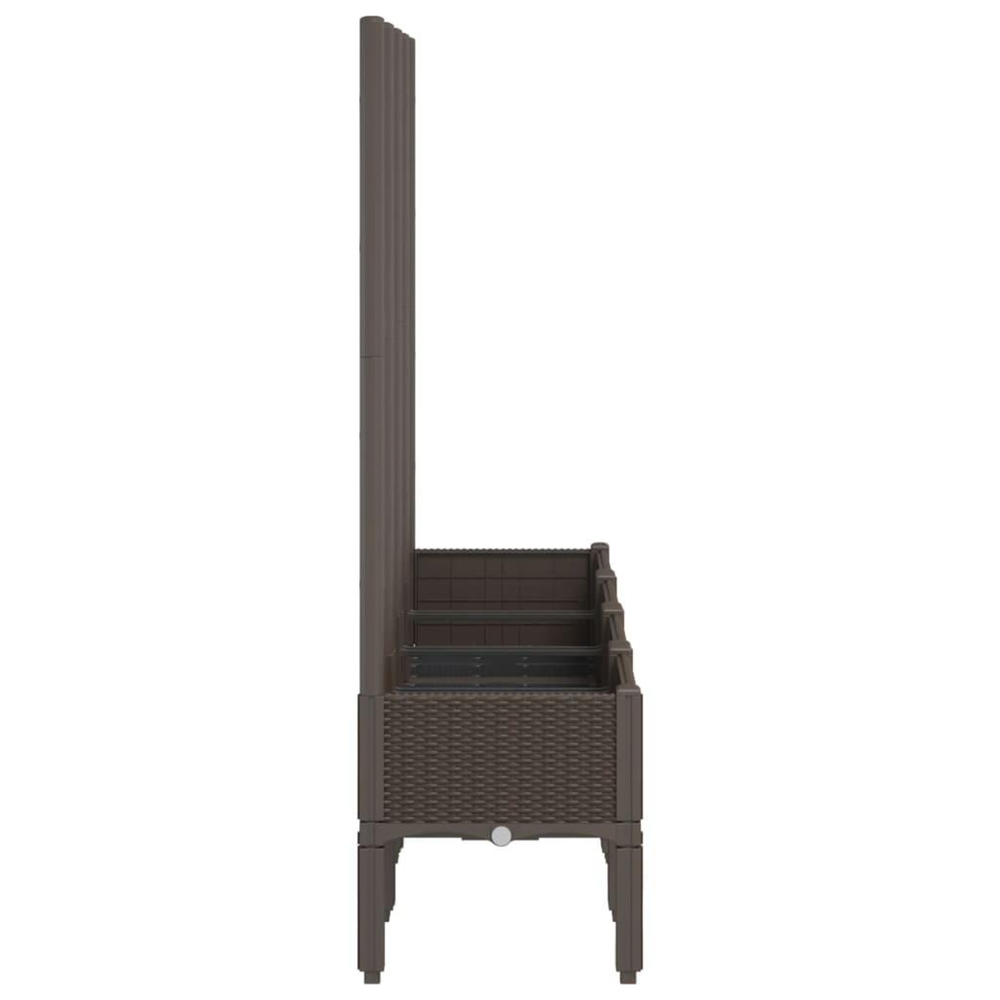 Voir la diapositive 4 : VIDAXL Jardiniere avec treillis marron 160x40x142 cm PP