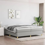 VIDAXL Sommier a lattes de lit avec matelas Gris clair 200x200cm Tissu