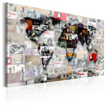 Paris Prix Tableau Imprimé  Map - Banksy Inspiration. Coloris disponibles : Multicolore