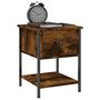 Voir la diapositive 3 : VIDAXL Table de chevet chêne fumé 34x35,5x45 cm bois d ingénierie