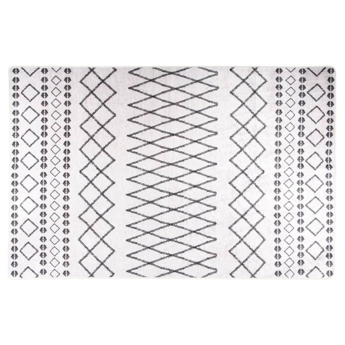 VIDAXL Tapis lavable antiderapant 160x230 cm noir et blanc