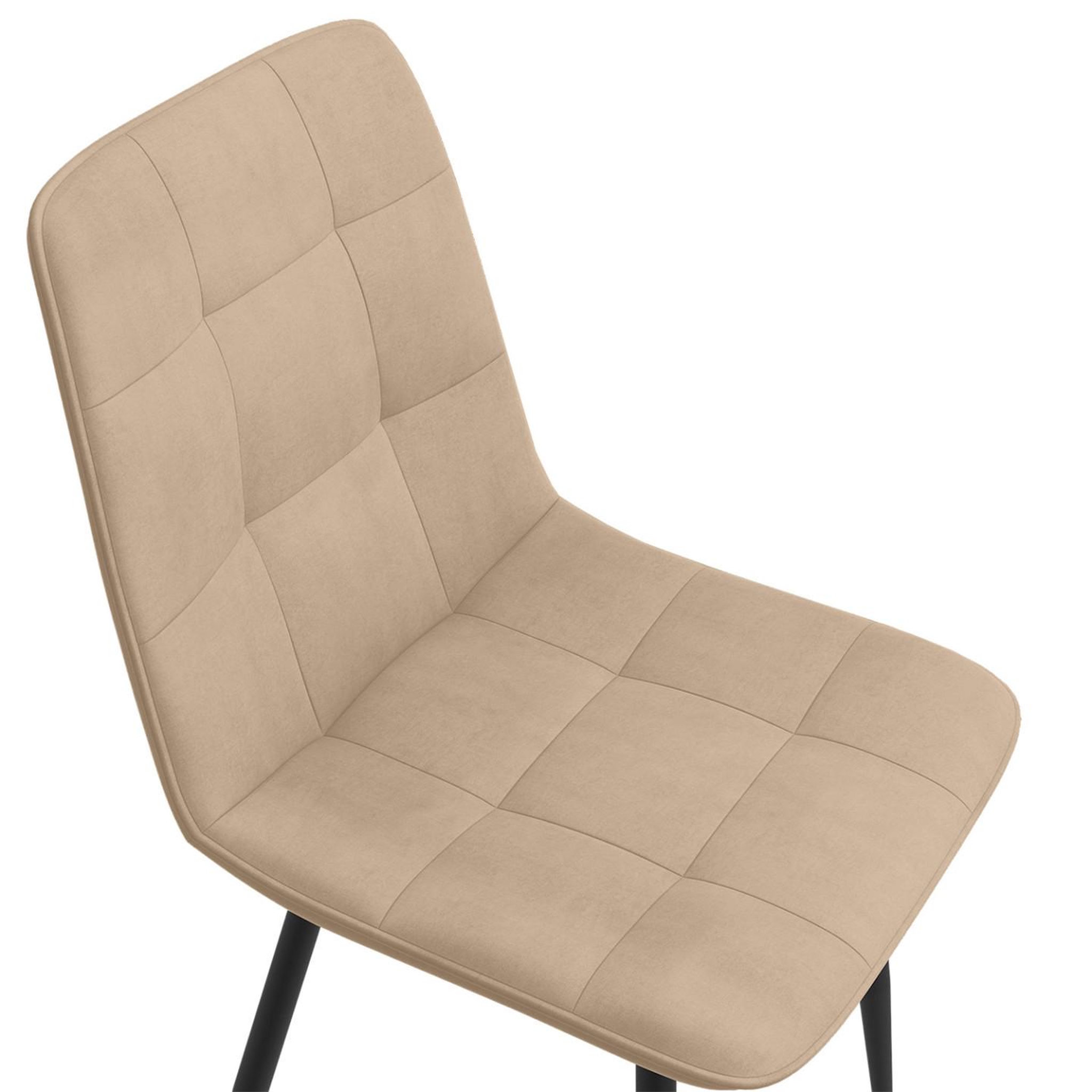 Voir la diapositive 6 : ID MARKET Lot de 6 chaises mila en velours taupe pour salle à manger