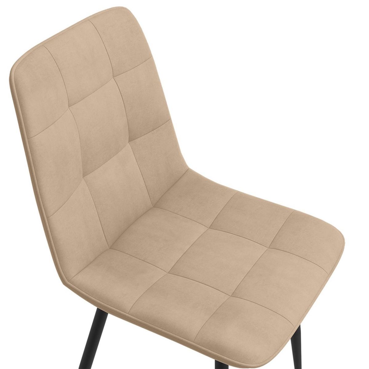 ID MARKET Lot de 6 chaises MILA en velours taupe pour salle à manger