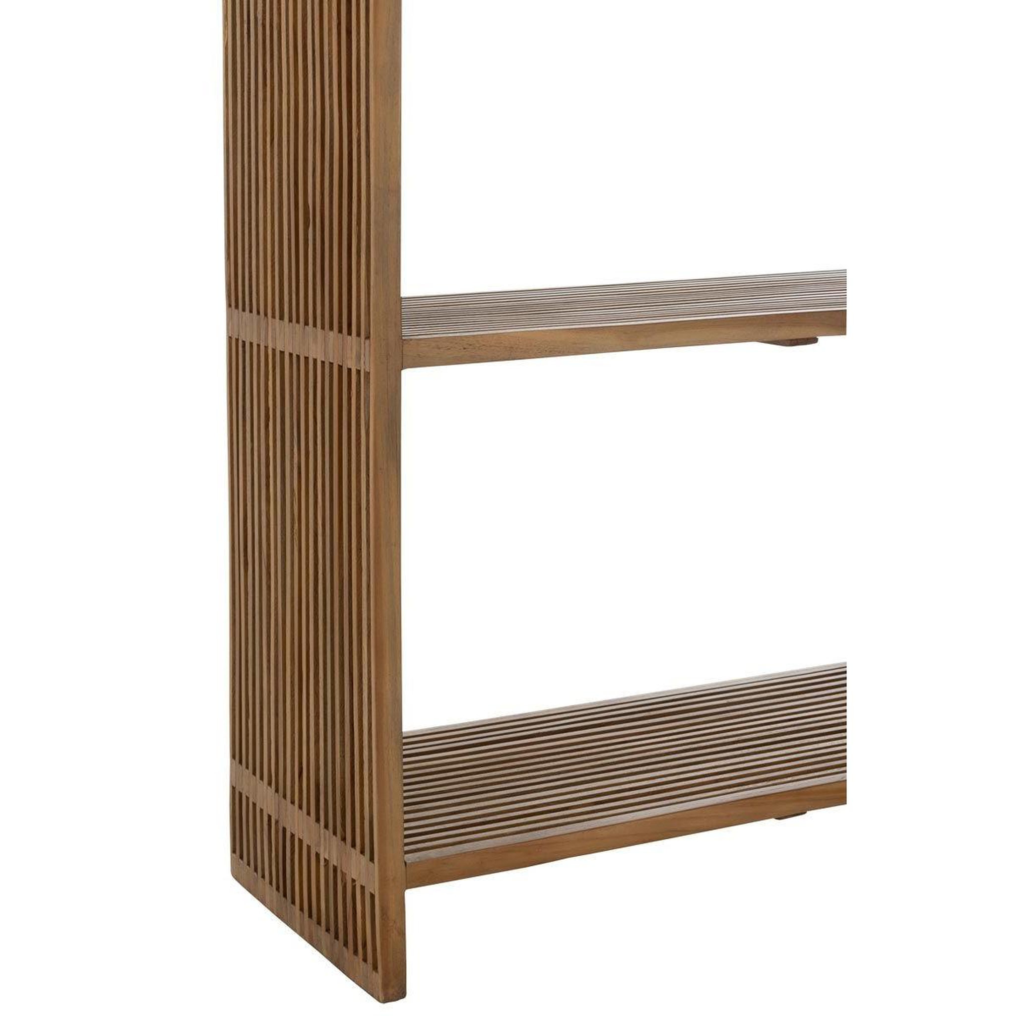Voir la diapositive 6 : J-LINE Bibliothèque 4 niveaux en bois  teck  190cm naturel