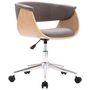 Voir la diapositive 2 : VIDAXL Chaise pivotante de bureau Taupe Bois courbe et tissu