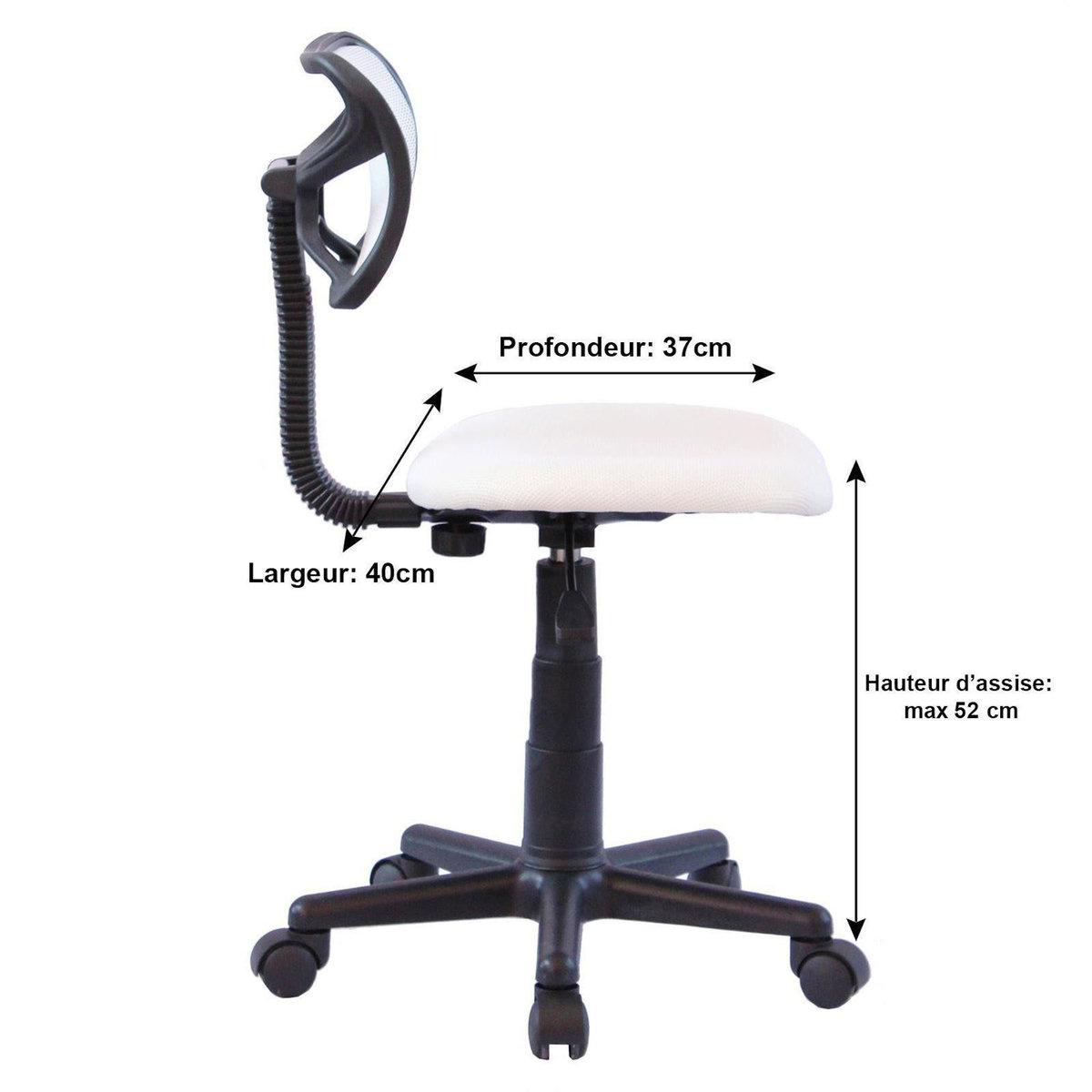 IDIMEX Chaise de bureau pour enfant MILAN