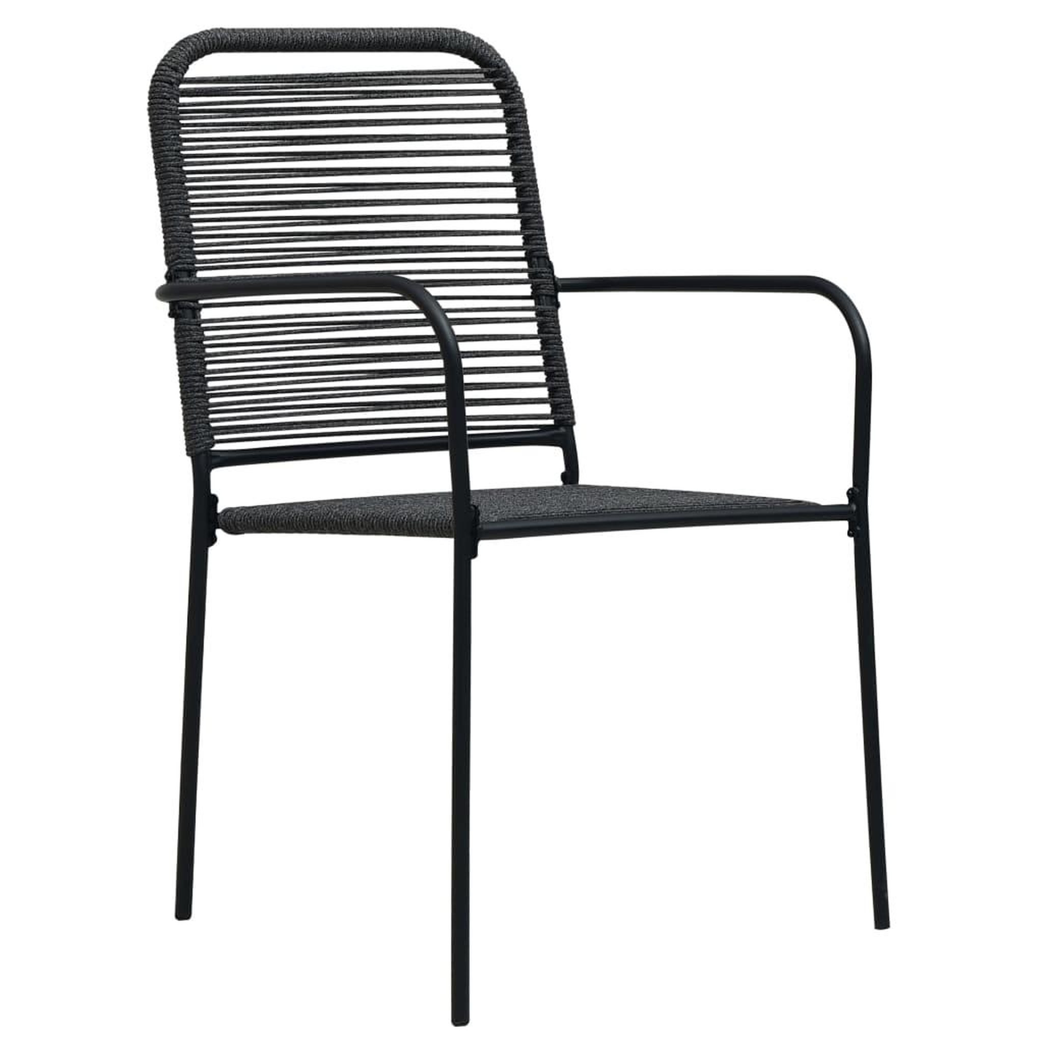 Voir la diapositive 2 : VIDAXL Chaises de jardin lot de 2 corde en coton et acier noir
