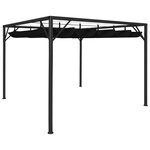 VIDAXL Chapiteau de jardin avec auvent retractable 3x3 m Anthracite