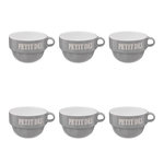 SECRET DE GOURMET Lot de 6 Tasses en Faïence  Coloroma  62cl Gris