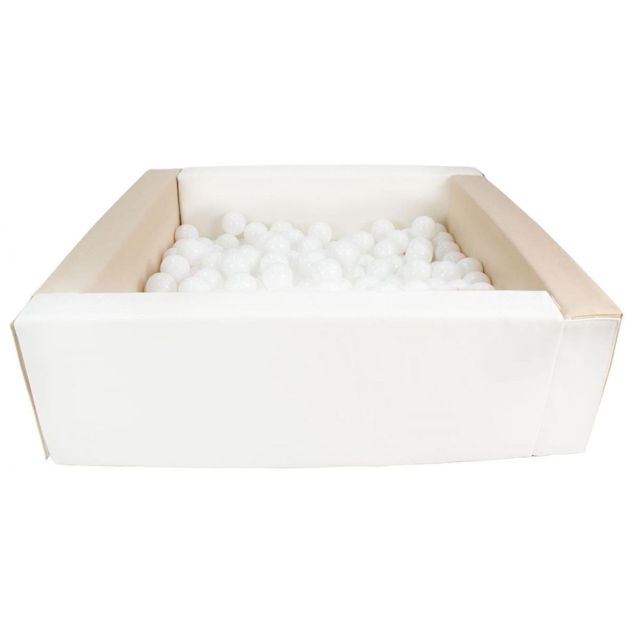 Voir la diapositive 2 : VELINDA Piscine à balles carrée avec 200 balles - blanc, cappuccino/blanc