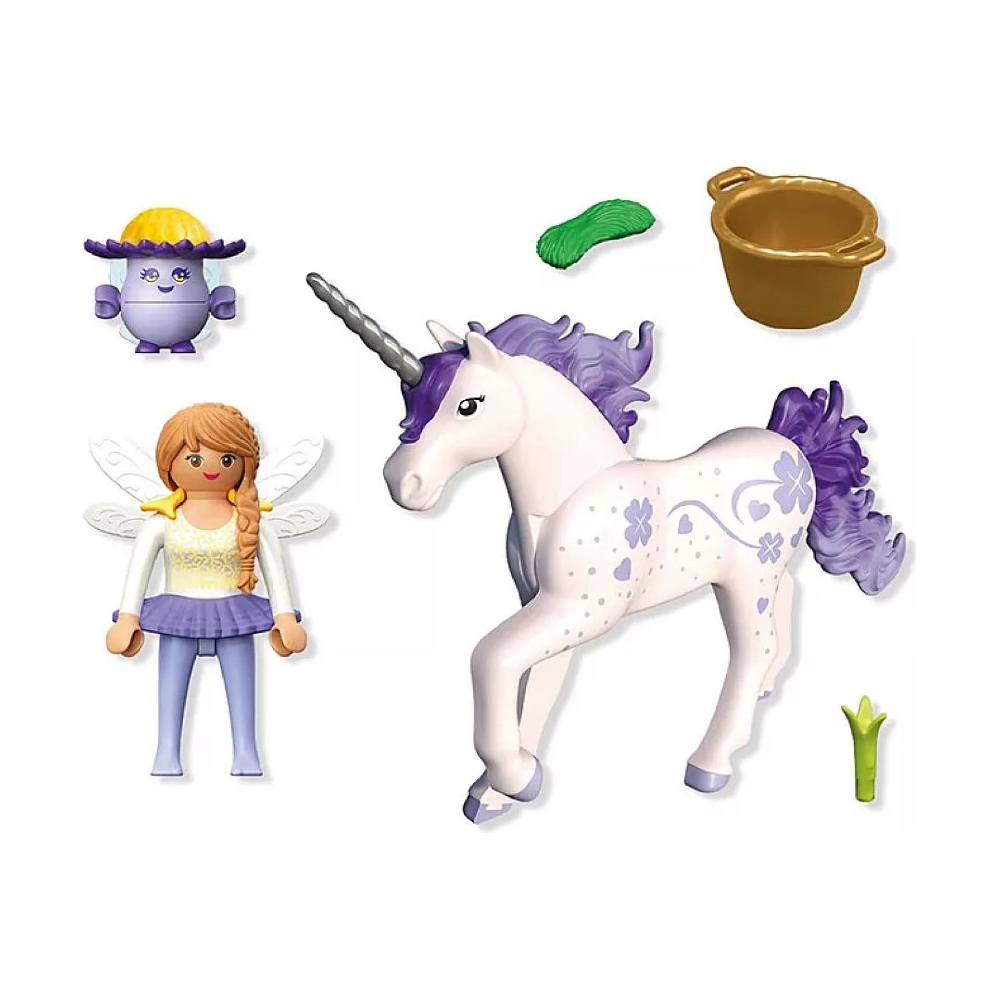 Voir la diapositive 3 : PLAYMOBIL Magic Unicorns Licorne Lavande porte-bonheur avec fée
