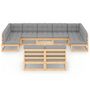 Voir la diapositive 3 : VIDAXL Salon de jardin 10 pcs avec coussins Bois de pin massif