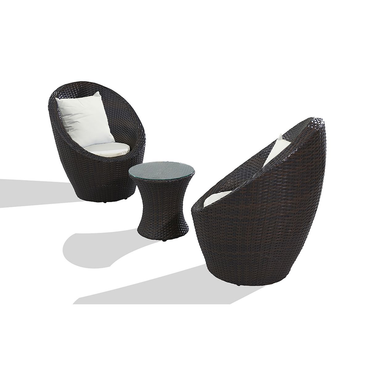 DCB GARDEN Salon bas de jardin 2 personnes chocolat TOTEM