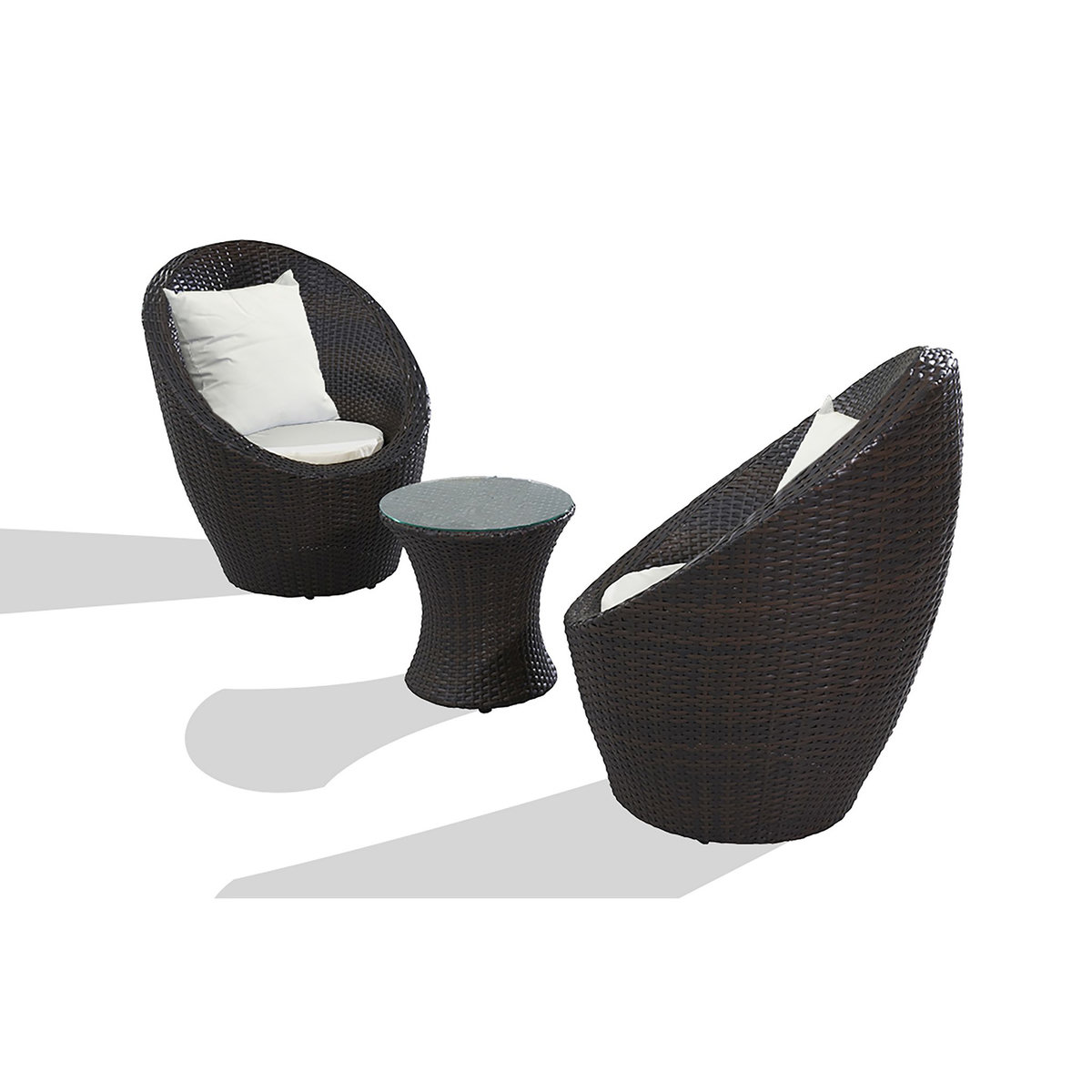 DCB GARDEN Salon bas de jardin 2 personnes chocolat TOTEM