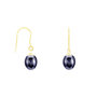 Voir la diapositive 1 : L'ATELIER D'AZUR Boucles d'Oreilles Or Jaune Perles de Culture Noire - Dormeuses