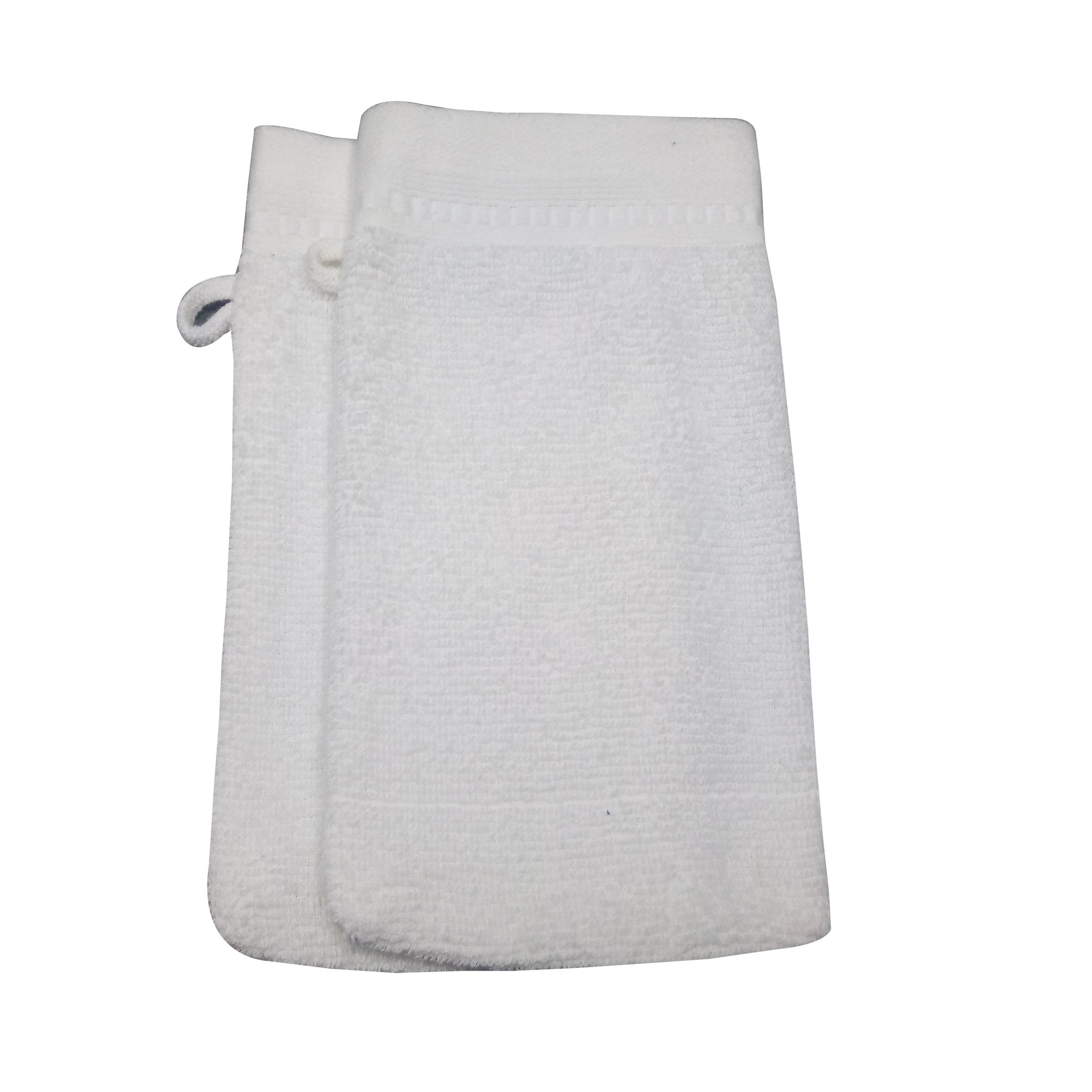 Voir la diapositive 1 : ACTUEL Lot de 2 gant de toilette uni en coton 400g/m²