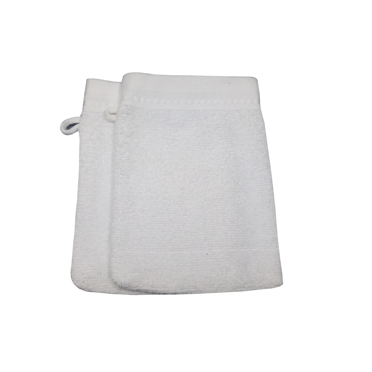 ACTUEL Lot de 2 gant de toilette uni en coton 400g/m²