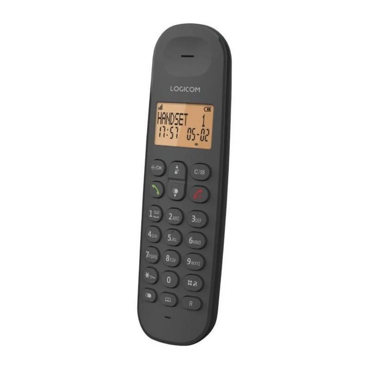 Logicom Téléphone fixe sans fil - LOGICOM - DECT ILOA 150 SOLO - Ardoise - Sans répondeur