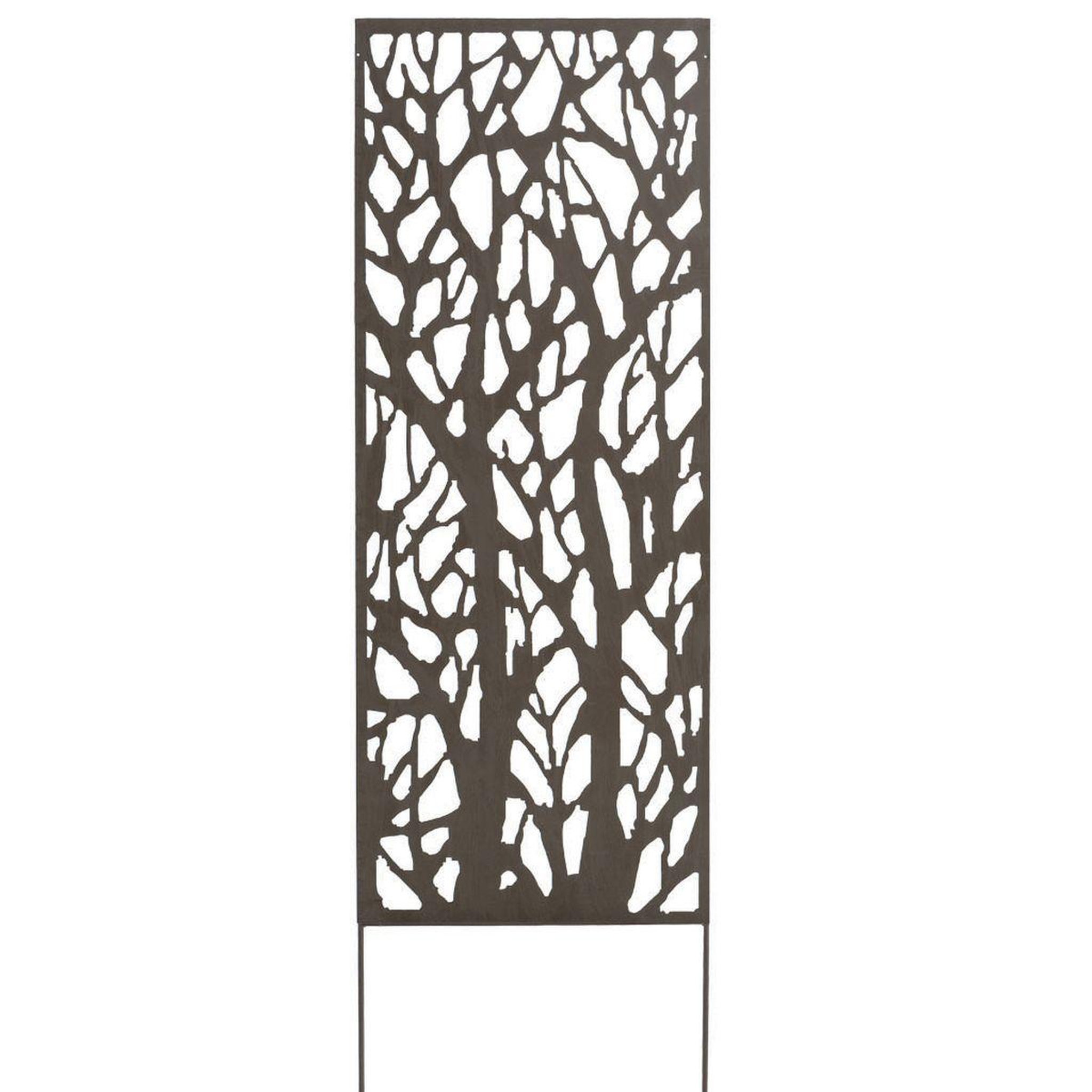 Nortene Panneau métal avec motifs décoratifs/arbres - 0,60 x 1,50 m - brun vieilli