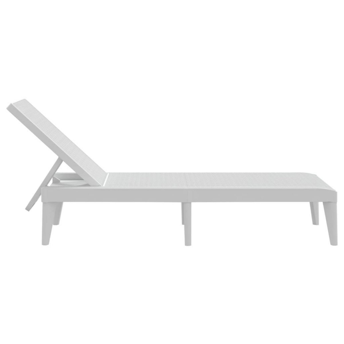 VIDAXL Chaise longue blanc 186x60x29 cm PP