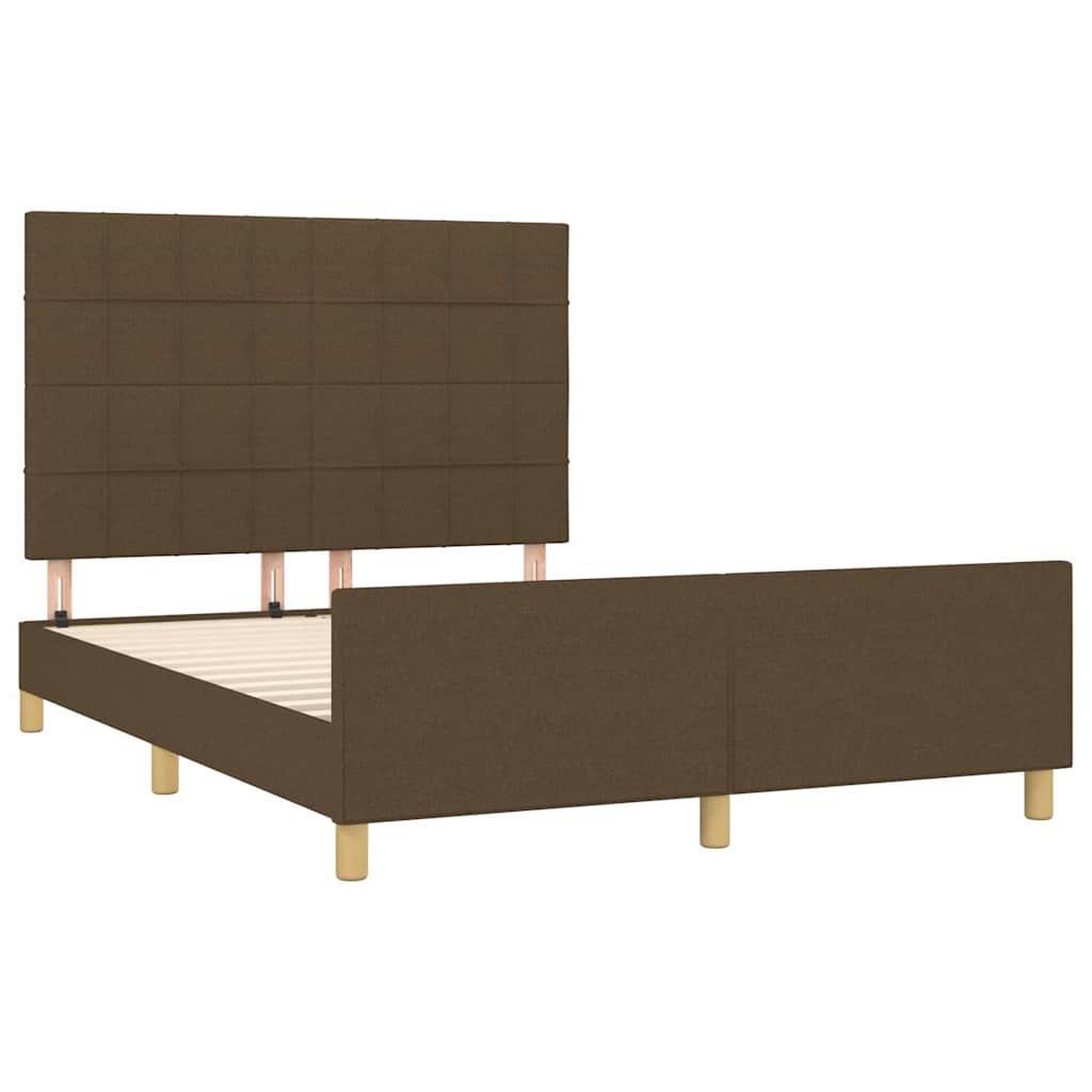 Voir la diapositive 5 : VIDAXL Cadre de lit sans matelas marron fonce 140x200 cm tissu