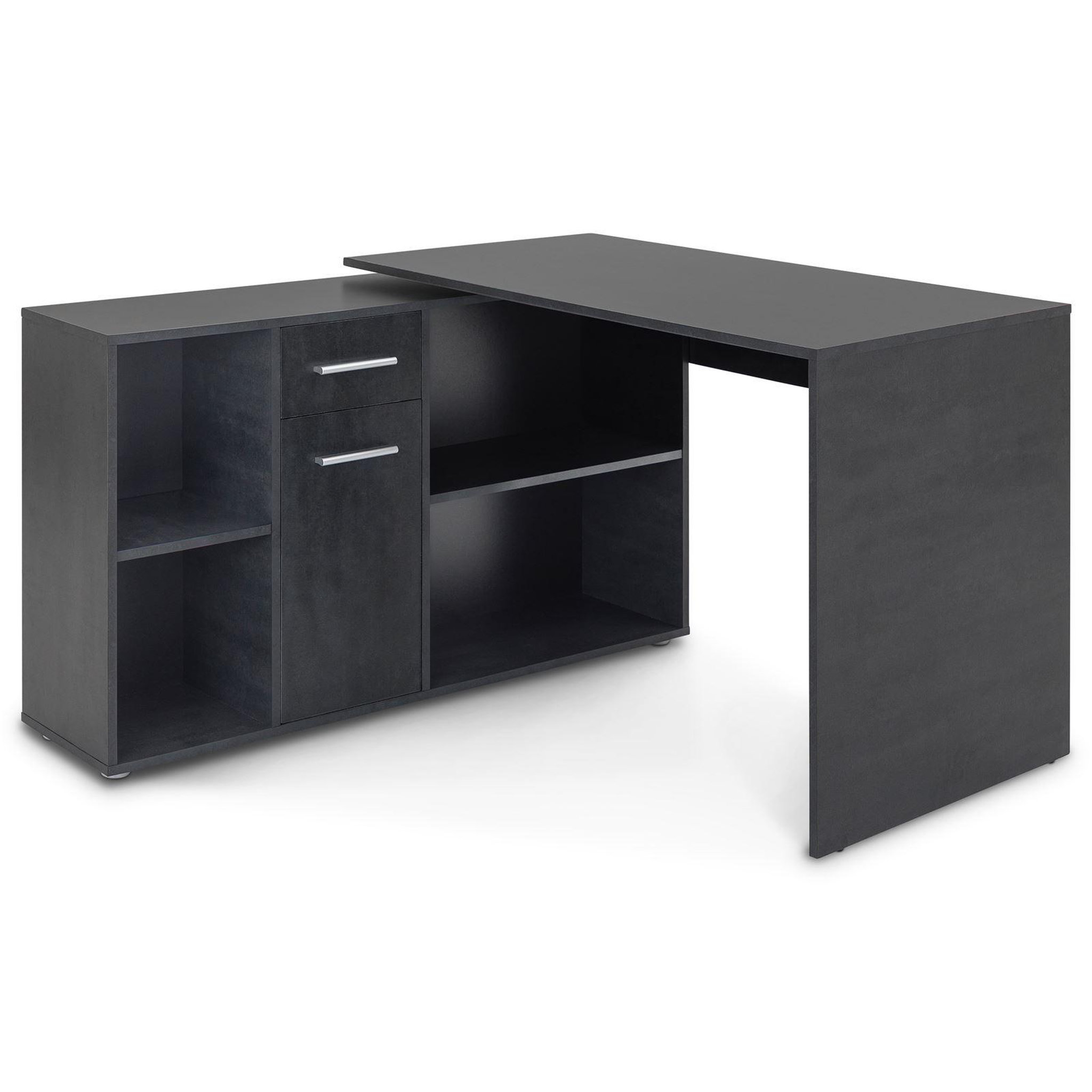 Voir la diapositive 1 : IDIMEX Bureau d'angle carmen avec meuble de rangement