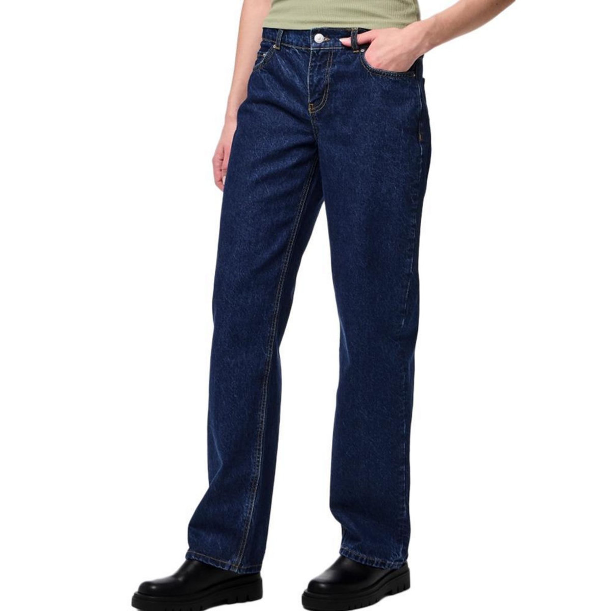 Pieces Jean  arge  Brut Femme PIECES Waist